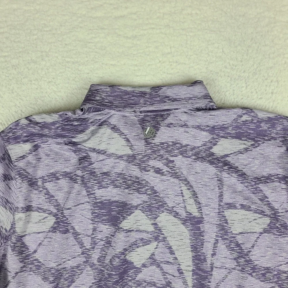 Johnston Murphy Polo Shirt Mens XL Purple Geometric Performance XC4 Short Sleeve